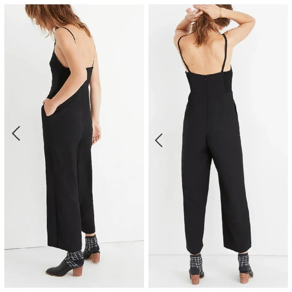 NWT Madewell Black Smocked Thistle Cami Jumpsuit in Plus Size 24. Pockets - Picture 6 of 15